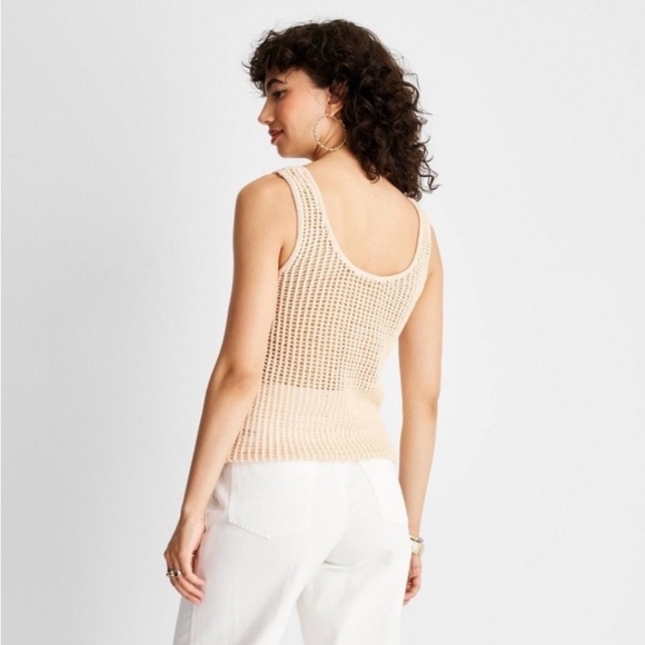 Women's Crochet Tank Sweater Cream - Future Collective with Alani Noelle - Picture 3 of 7